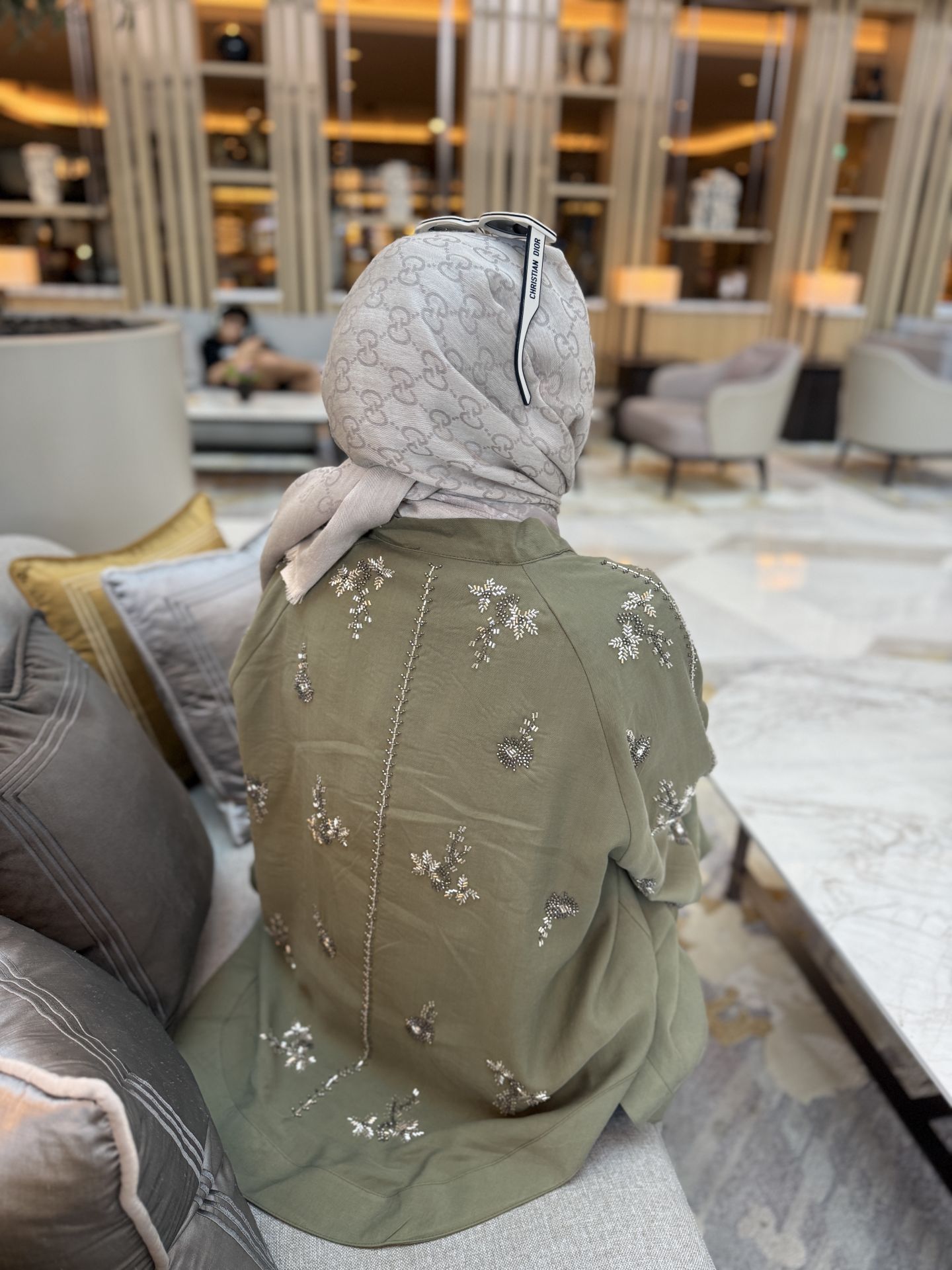 İşlemeli Kimono Haki