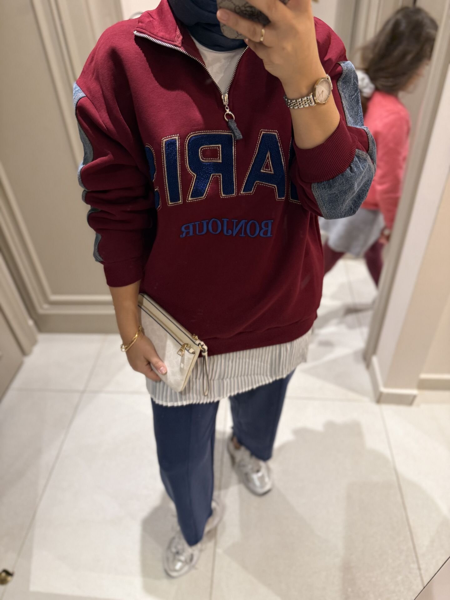 Kot Detaylı Paris Sweat