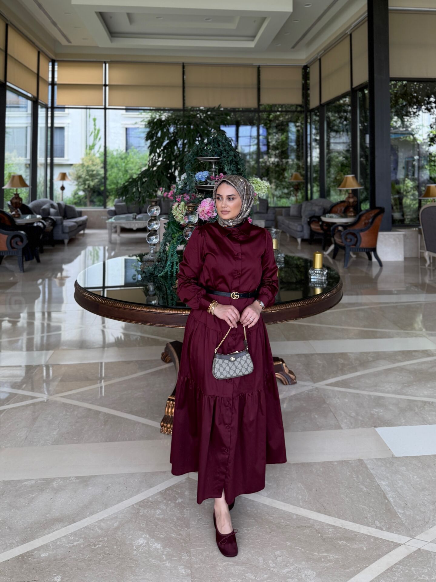 Versa Elbise Bordo