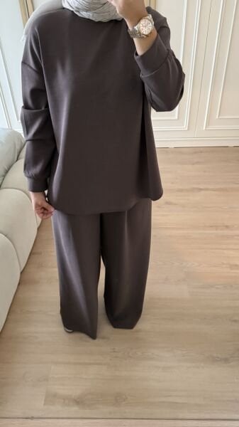 Fermuarlı Muadil Takım Kahverengi