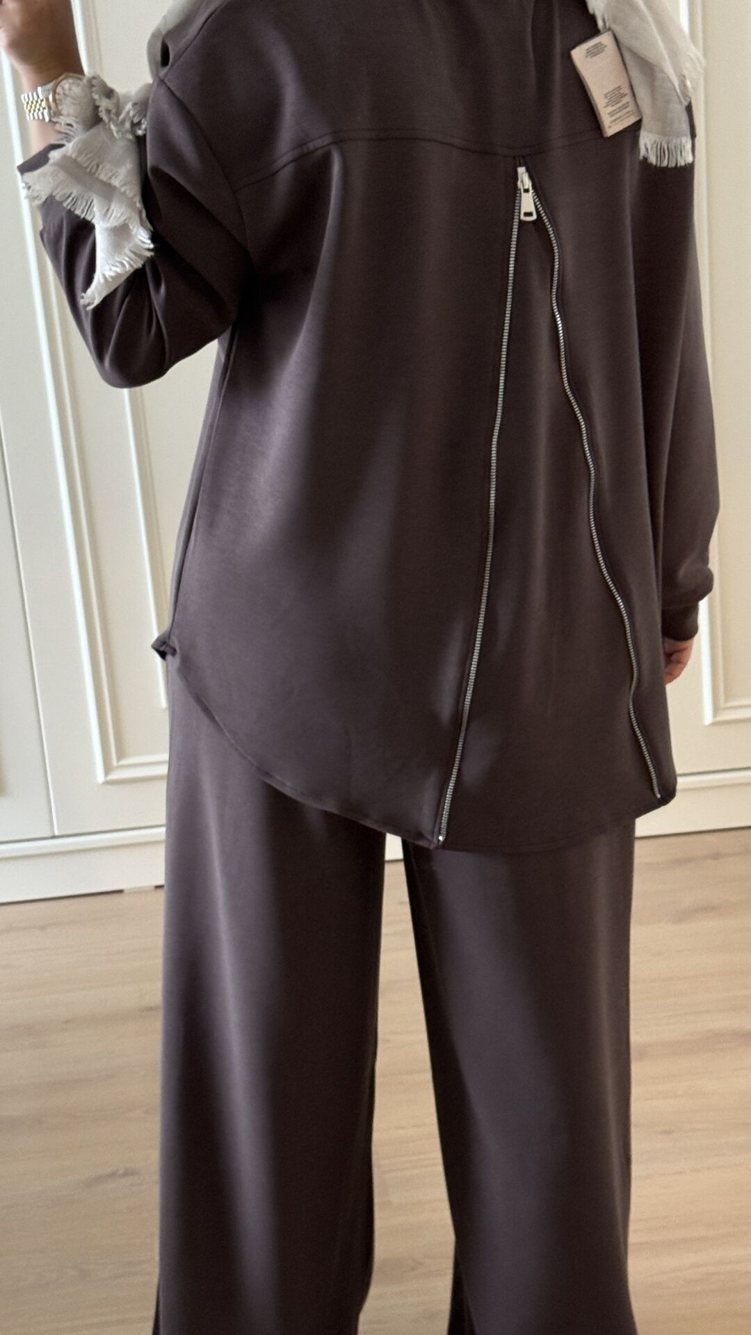 Fermuarlı Muadil Takım Kahverengi