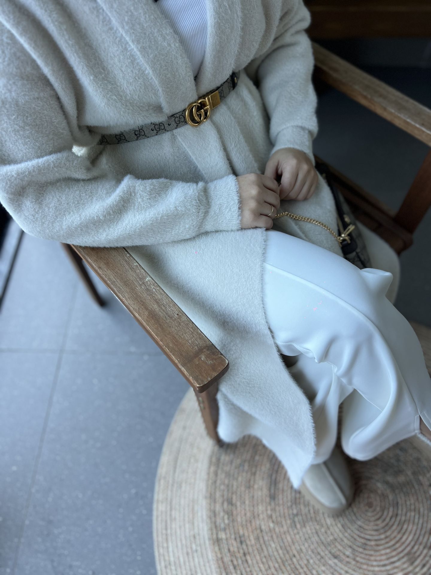 Şal Yaka Hırka Bej