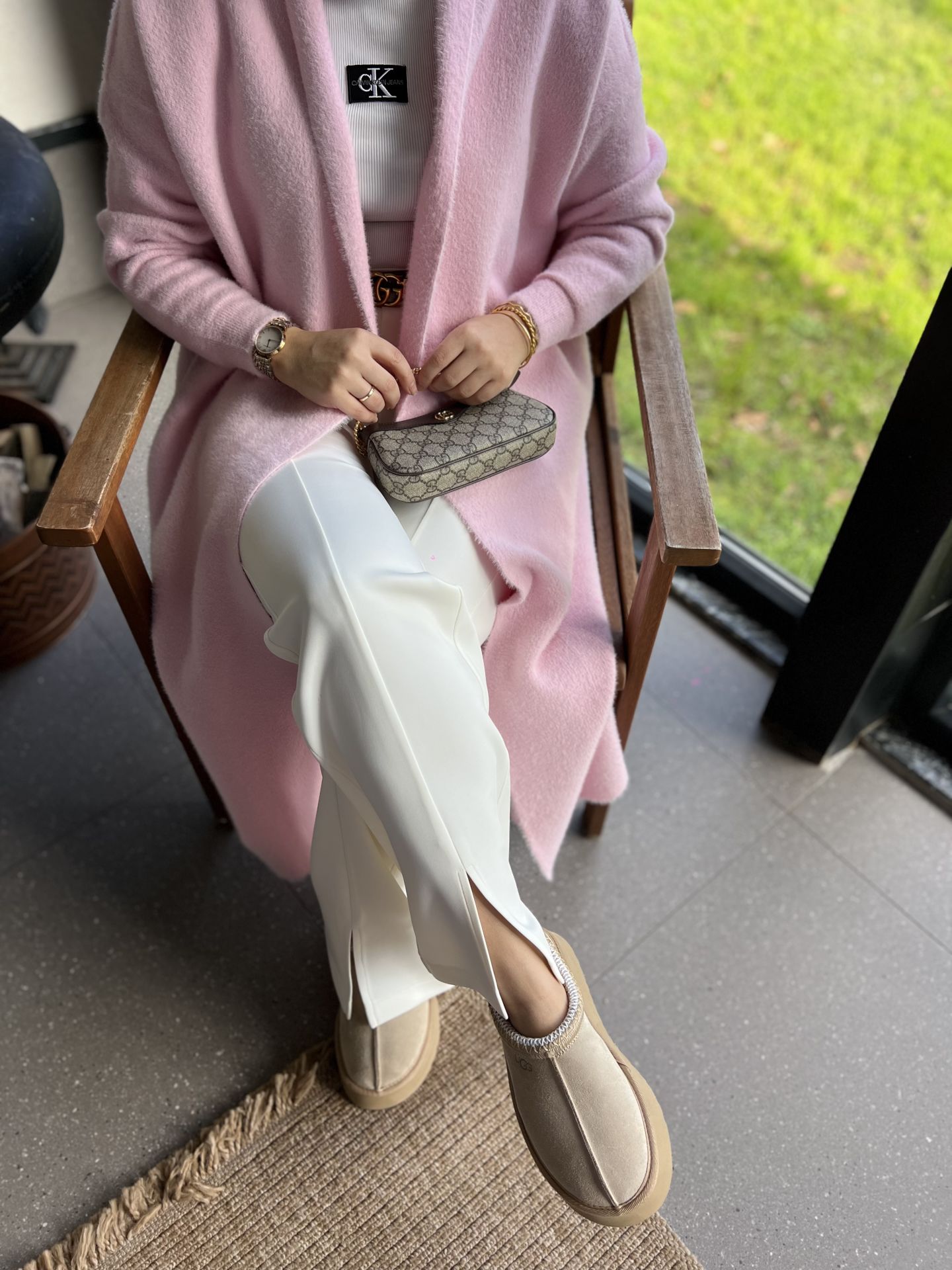 Şal Yaka Hırka Pembe