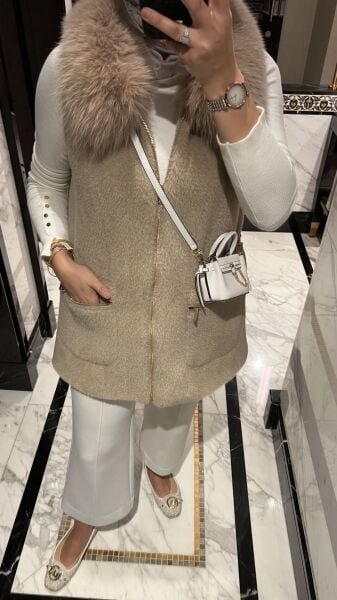 Kürklü Angora Yelek