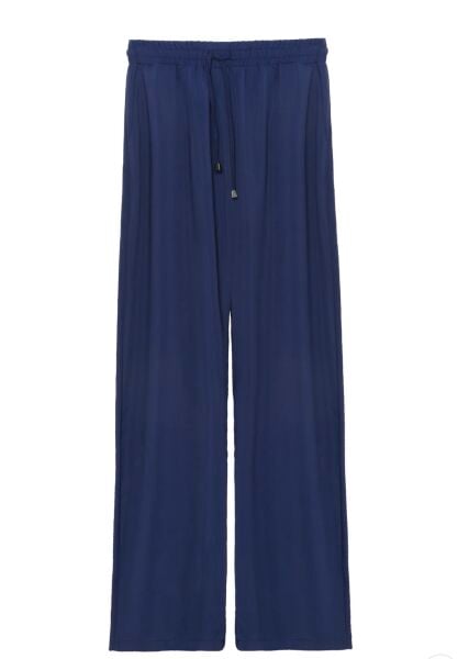 Beli Lastikli Bol Paça Pantolon Lacivert