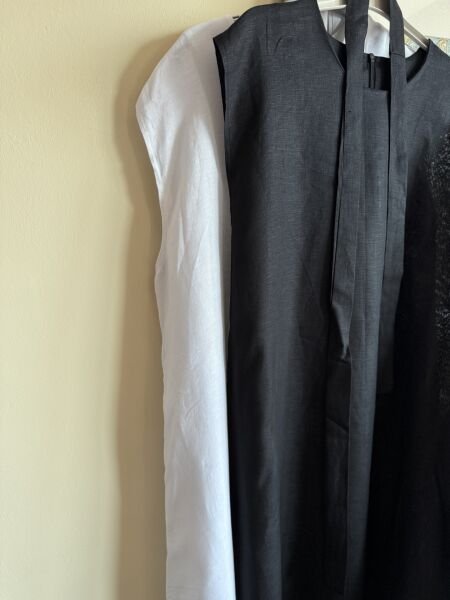 Sıfır Kollu Keten  Elbise Siyah