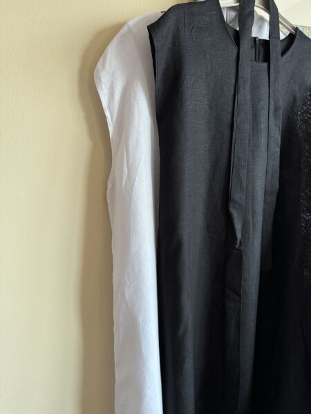 Sıfır Kollu Keten  Elbise Beyaz