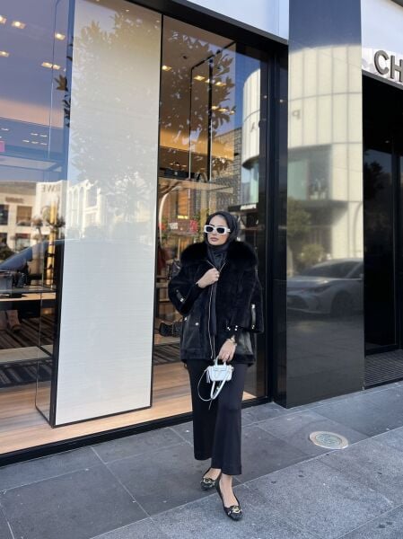 Angora Kürklü Kaban SİYAH