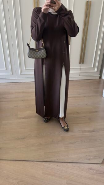 Tasarım Merserize Tunik Kahverengi
