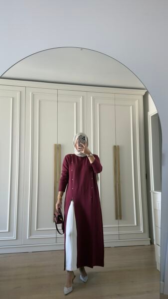 Tasarım Merserize Tunik Bordo