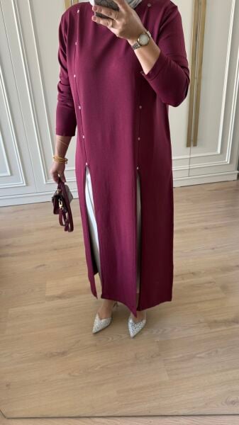 Tasarım Merserize Tunik Bordo