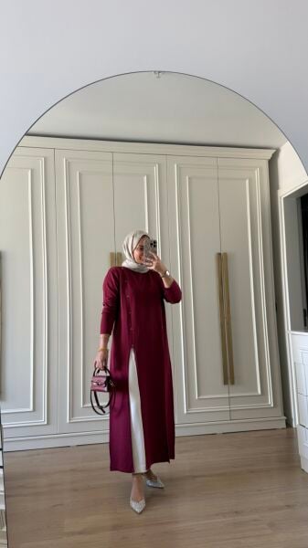 Tasarım Merserize Tunik Bordo