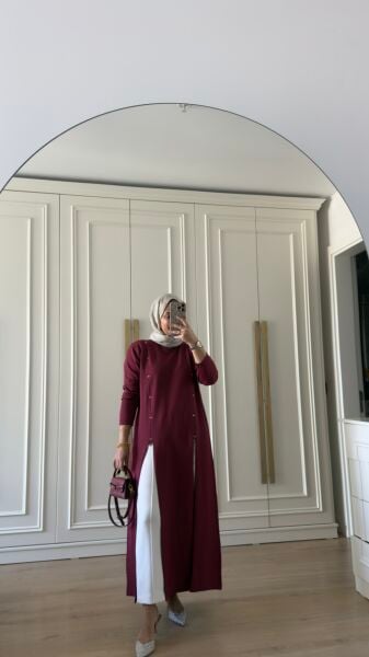 Tasarım Merserize Tunik Bordo