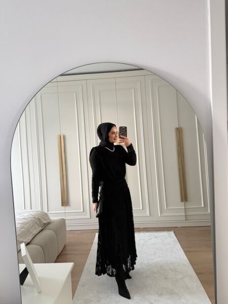 Dantel Elbise Siyah