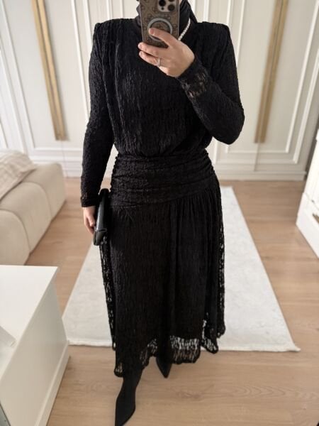 Dantel Elbise Siyah