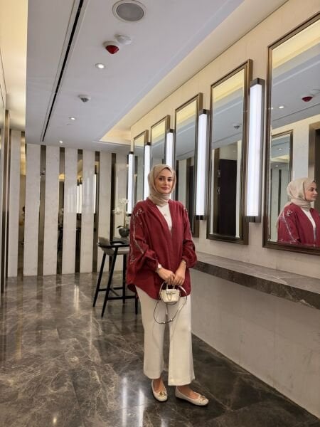 İşlemeli Ceket Bordo