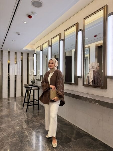 İşlemeli Ceket Kahverengi