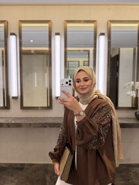 İşlemeli Ceket Kahverengi