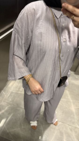 Taşlı Tensel Takım Gri