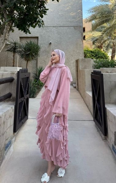 Fırfırlı Takım Pembe
