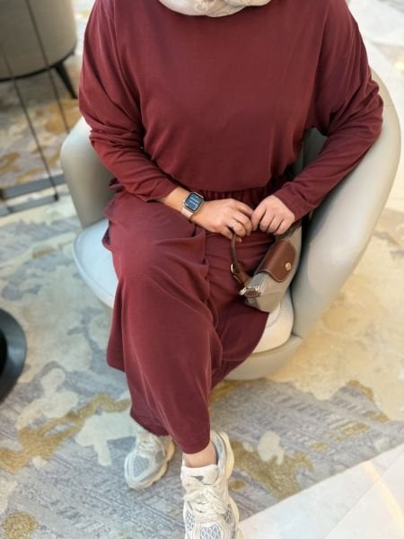 Bol Paça Eşofman Takımı Bordo