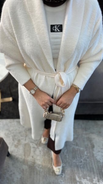 Kuşaklı Angora Hırka