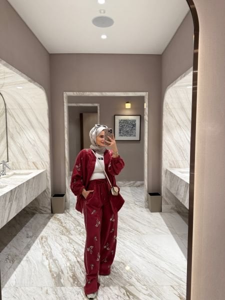 İşlemeli Takım Bordo (ön sipariş)