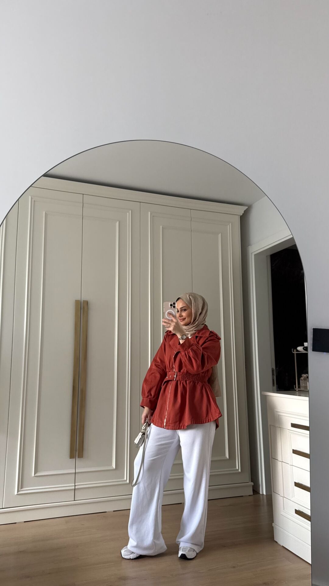 Belden Oturtmalı Kot Ceket Kiremit