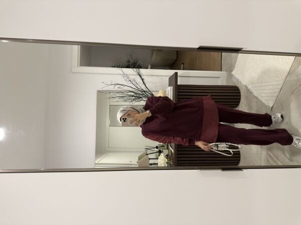 Gömlek Detaylı Takım Bordo