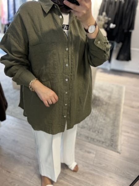 Cepli Keten Gömlek