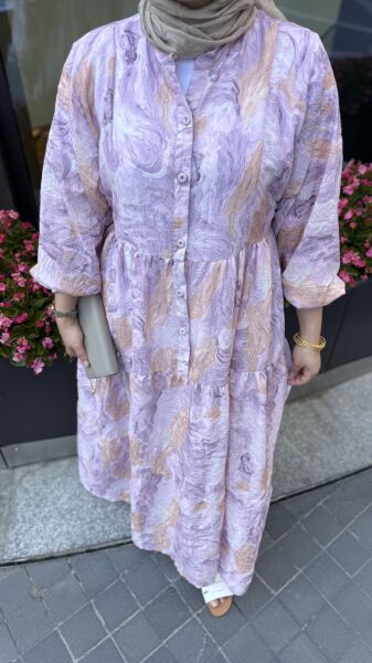 Kıraş Mango Kumaş Elbise Pembe