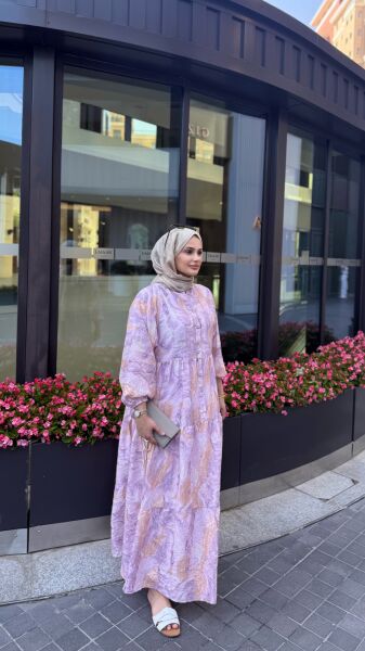 Kıraş Mango Kumaş Elbise Pembe