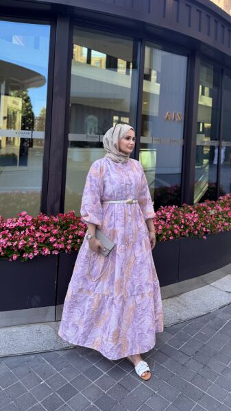Kıraş Mango Kumaş Elbise Pembe