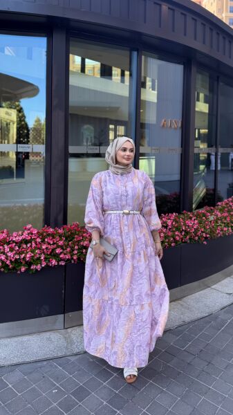 Kıraş Mango Kumaş Elbise Pembe