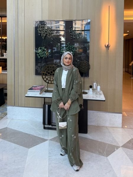 İşlemeli Kimono Haki