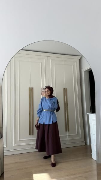 Yırtmaçlı Poplin Gömlek