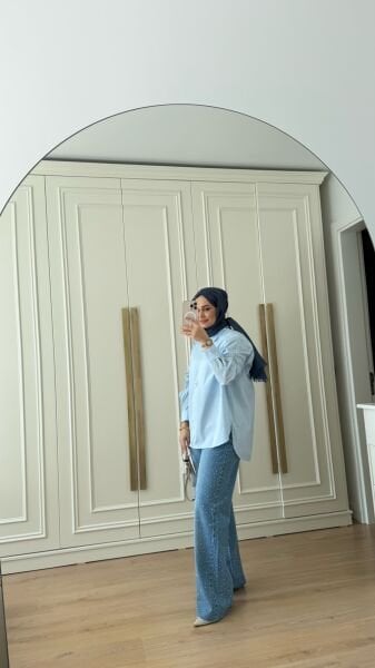 Taşlı Pamuklu Gömlek