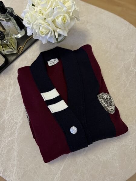 İşlemeli Muadil Hırka Bordo