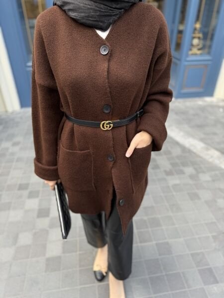 Muadil Hırka Kahverengi