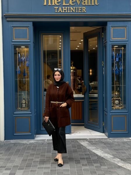 Muadil Hırka Kahverengi