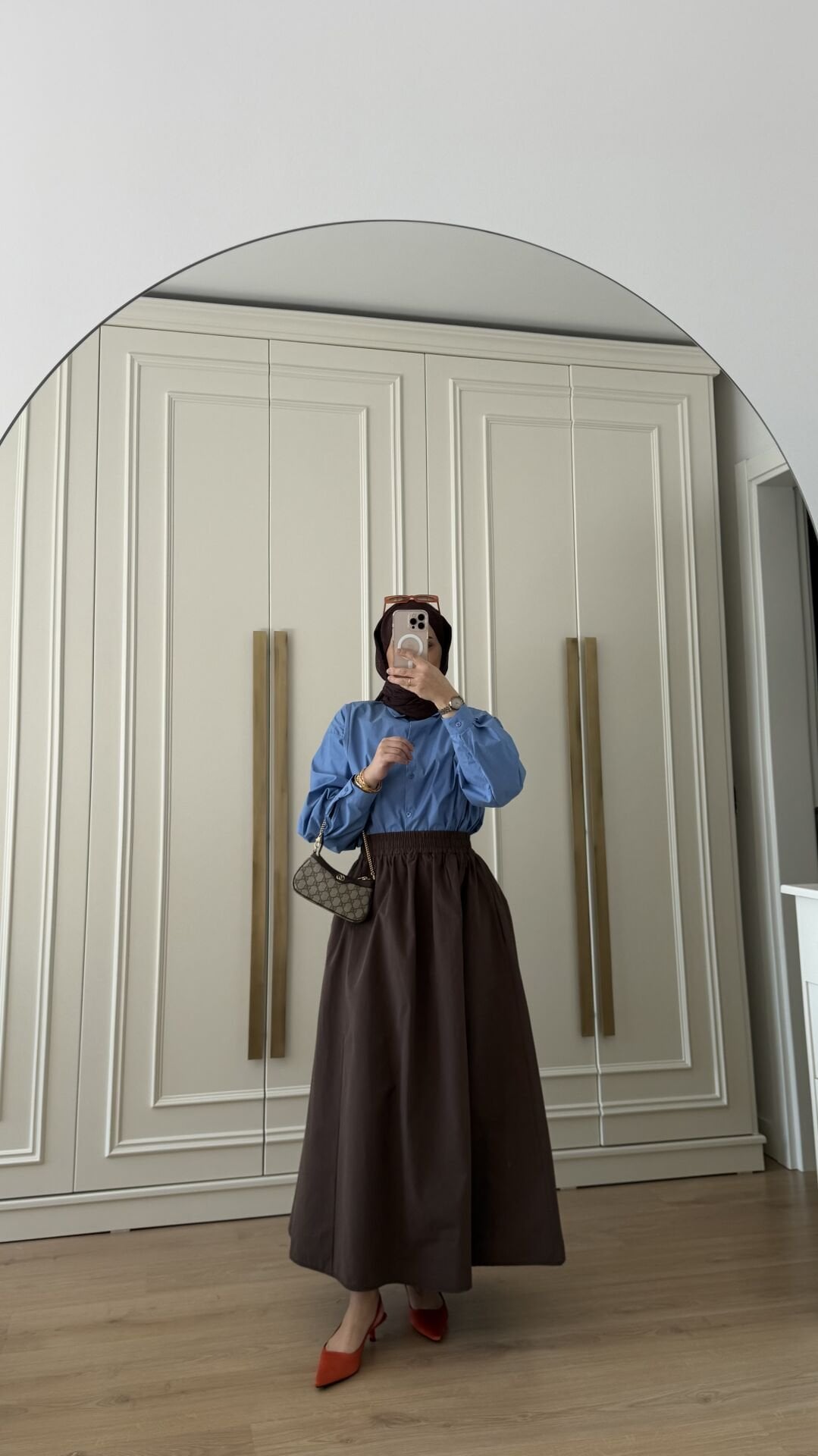 Poplin Etek Kahverengi