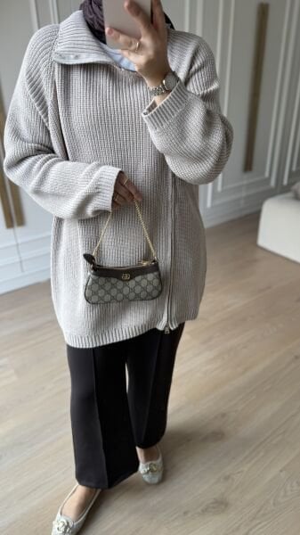 Çift Fermuarlı Kazak