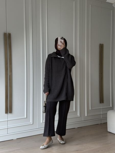 Çift Fermuarlı Kazak