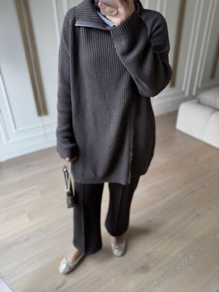 Çift Fermuarlı Kazak