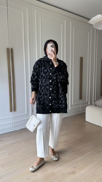 Yumuş Angora Hırka Siyah