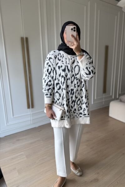 Yumuş Angora Hırka Ekru