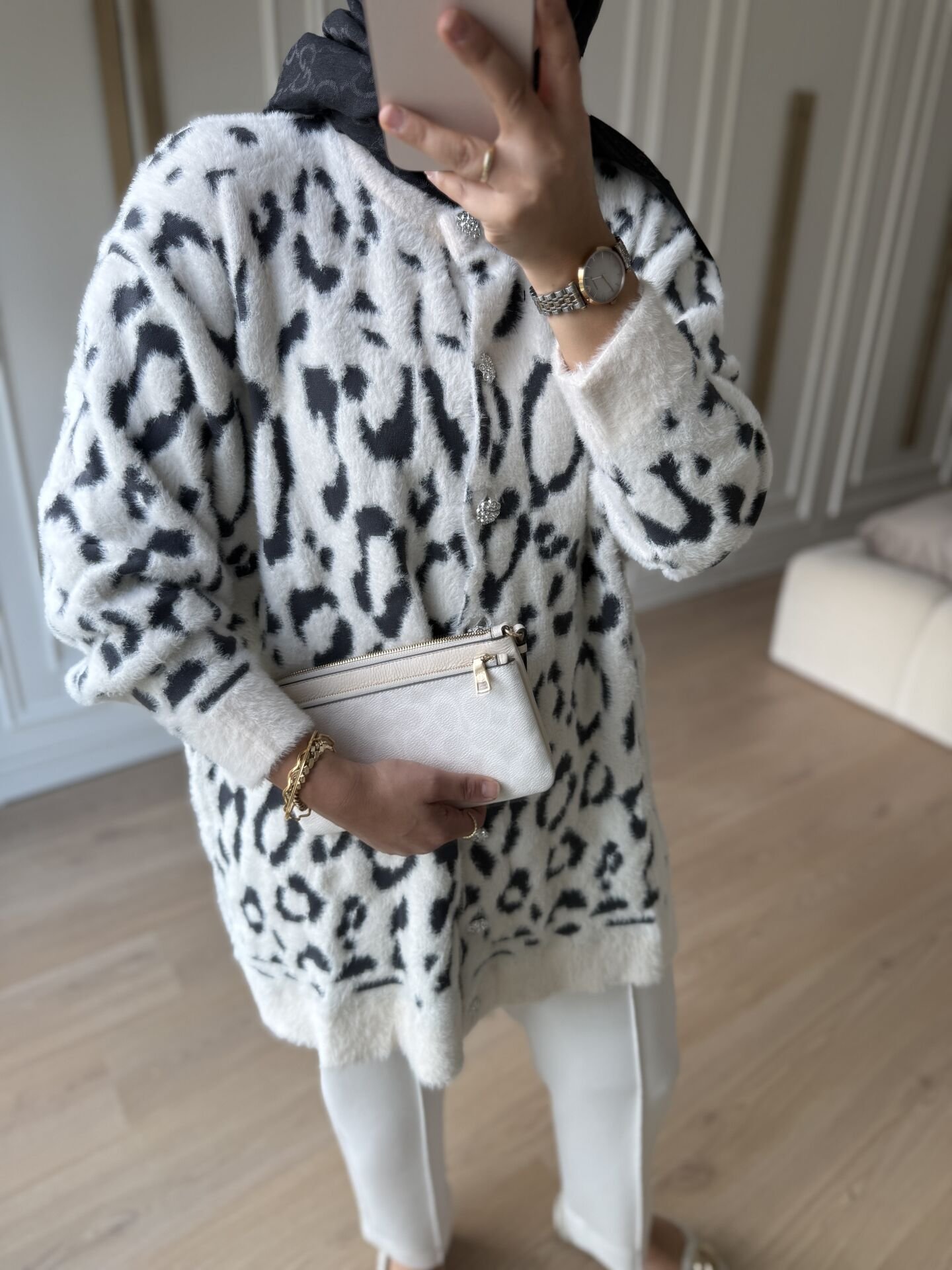 Yumuş Angora Hırka Ekru