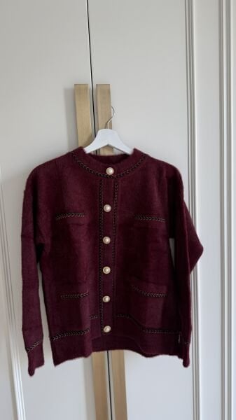 Gold Düğmeli Angora Ceket