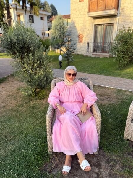 Takım Görünümlü Elbise Pembe