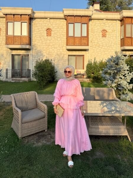 Takım Görünümlü Elbise Pembe